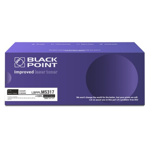 Black Point Super Plus LBPPLMS317 zastępuje Lexmark 51B2000, 5500 stron Black Point Super Plus LBPPLMS317 zastępuje Lexmark 51B2000, 5500 stron