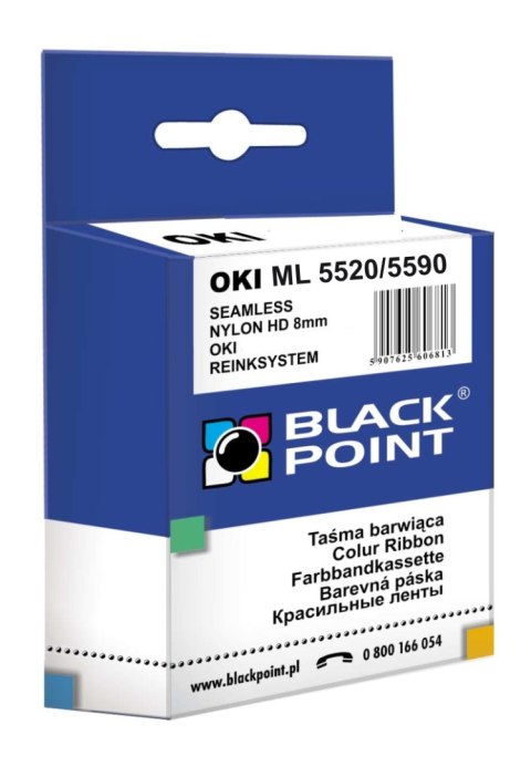 Black Point taśma barwiąca KBPO5520 zastępuje Oki ML 5520 / 5590, czarna, 8 mm / 1,6 m Black Point taśma barwiąca KBPO5520 zastępuje Oki ML 5520 / 5590, czarna, 8 mm / 1,6 m