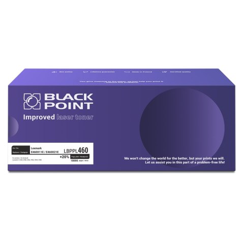 Black Point toner LBPPL460 zastępuje Lexmark E460X11E / E460X21E, 18000 stron Black Point toner LBPPL460 zastępuje Lexmark E460X11E / E460X21E, 18000 stron