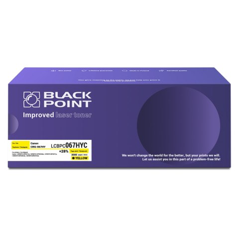 Black Point toner LCBPC067HYC zastępuje Canon CRG-067HY yellow Black Point toner LCBPC067HYC zastępuje Canon CRG-067HY yellow