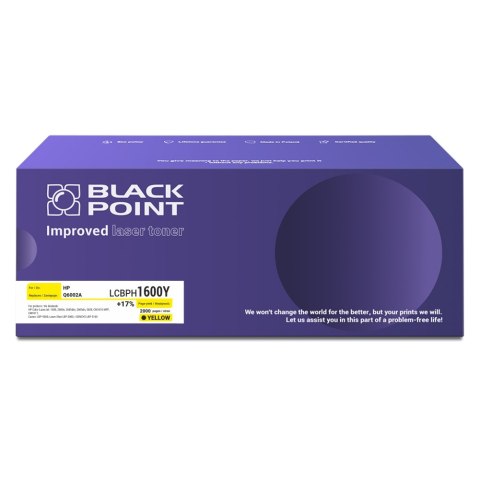 Black Point toner LCBPH1600Y zastępuje HP Q6002A / CRG-707Y, żółty Black Point toner LCBPH1600Y zastępuje HP Q6002A / CRG-707Y, żółty