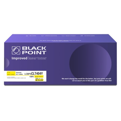 Black Point toner LCBPSCLT404Y zastępuje Samsung CLT-Y404S, żółty Black Point toner LCBPSCLT404Y zastępuje Samsung CLT-Y404S, żółty