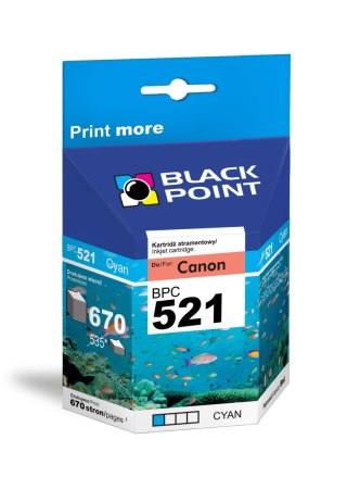 Black Point tusz BPC521C zastępuje Canon CLI-521C, niebieski
