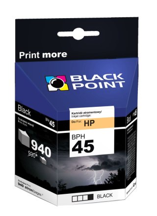 Black Point tusz BPH45 zastępuje HP 51645A, czarny