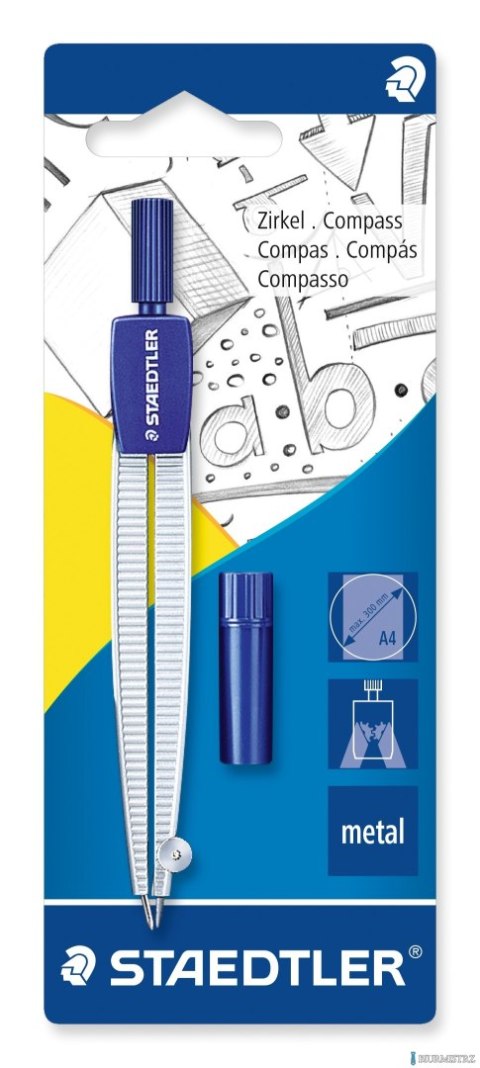 Cyrkiel szkolny z etui na grafity, blister, Staedtler S 550 50 BK Cyrkiel szkolny z etui na grafity, blister, Staedtler S 550 50 BK