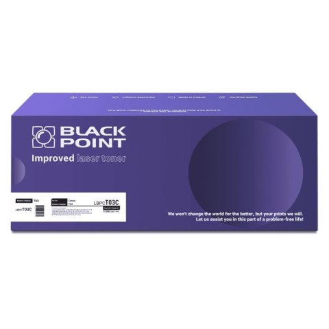 Toner Black Point LBPCT03C 
Zastępuje: Canon T03 
Wydajność: 51500 stron 
Kolor: Black