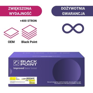 Toner Black Point LCBPH2032AYC 
Zastępuje: HP W2032A 
Wydajność: 2500 stron 
Kolor: Yellow 
Chip NEW*