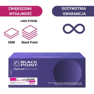 Toner Black Point LCBPH2033AMC 
Zastępuje: HP W2033A 
Wydajność: 2500 stron 
Kolor: Magenta 
Chip NEW*