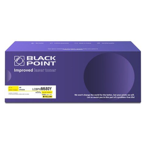 Toner laserowy Black Point LCBPHM680Y, zastępuje HP CF322A, 16500 str. Toner laserowy Black Point LCBPHM680Y, zastępuje HP CF322A, 16500 str.