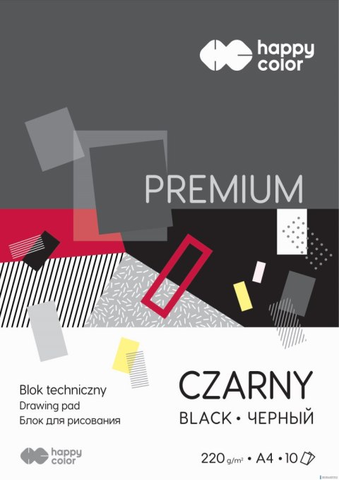Blok techniczny PREMIUM czarny A4, 220g, 10 ark, Happy Color HA 3722 2030-9 Blok techniczny PREMIUM czarny A4, 220g, 10 ark, Happy Color HA 3722 2030-9