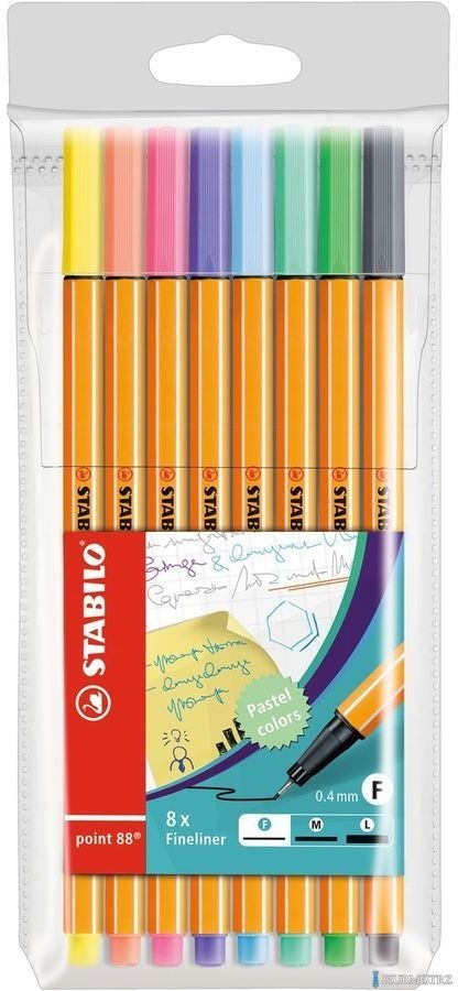 Cienkopis STABILO point 88 etui kartonowe 8 szt. (nowe kolory 2021) 88/8-05 Cienkopis STABILO point 88 etui kartonowe 8 szt. (nowe kolory 2021) 88/8-05
