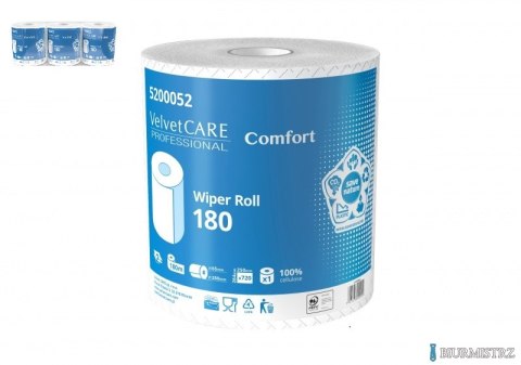 Czyściwo przemysłowe celuloza, 2 warstwy, białe, 180m - 720 listków (1szt) VELVET PROFESSIONAL Comfort 5200052 Czyściwo przemysłowe celuloza, 2 warstwy, białe, 180m - 720 listków (1szt) VELVET PROFESSIONAL Comfort 5200052