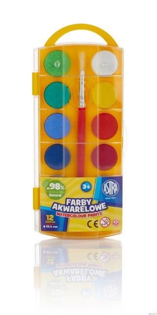 Farby akwarelowe Astra 12 kolorów - fi 23,5 mm z eurozawieszką, 83216905