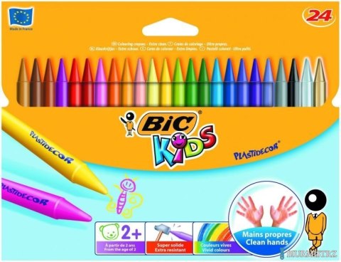Kredki świecowe BIC Kids Plastidecor 24kol., 8297721 Kredki świecowe BIC Kids Plastidecor 24kol., 8297721