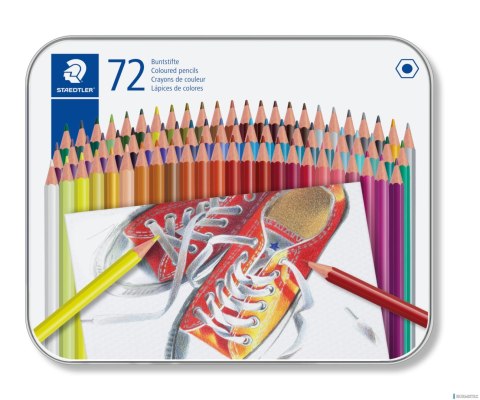 Kredki sześciokątne, 72 kol., w metalowym opakowaniu, Staedtler S 175 M72 Kredki sześciokątne, 72 kol., w metalowym opakowaniu, Staedtler S 175 M72