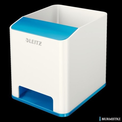Kubek na długopisy LEITZ WOW niebieski ze wzmacniaczem dźwięku 53631036 Kubek na długopisy LEITZ WOW niebieski ze wzmacniaczem dźwięku 53631036