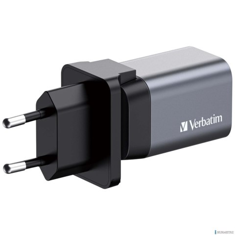 Ładowarka sieciowa/ścienna VERBATIM GAN CHARGER, 35W, 2xport, TYPE C+USB A, Adapter Eu/Uk/Us, 32200 Ładowarka sieciowa/ścienna VERBATIM GAN CHARGER, 35W, 2xport, TYPE C+USB A, Adapter Eu/Uk/Us, 32200