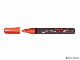 Marker akrylowy, fibrowa końcówka ścięta 2-5mm, czerwony TO-400 Toma
