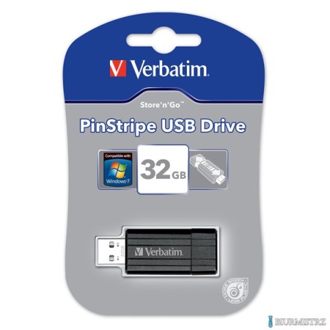 Pamięć Pendrive VERBATIM 32GB USB 2.0 czarny PINSTRIPE 49064 Pamięć Pendrive VERBATIM 32GB USB 2.0 czarny PINSTRIPE 49064