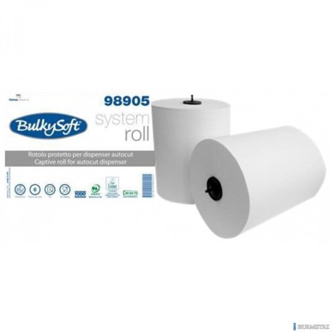 Ręcznik systemowy w roli 200m. (6 rolek) 2w, BulkySoft, 100% celulozy, 98905 Ręcznik systemowy w roli 200m. (6 rolek) 2w, BulkySoft, 100% celulozy, 98905