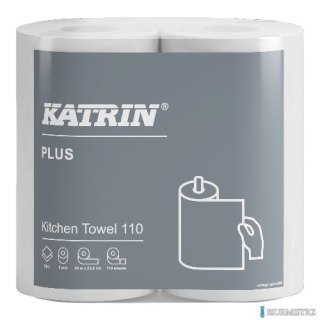 Ręczniki kuchenne KATRIN PLUS Kitchen 89673 (2 rolki) białe, 2W, 110 listków, 24metry