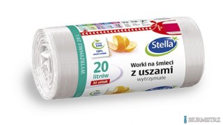 Worki na śmieci z uszami wytrzymałe 20L 30szt. białe (HD-LD) STELLA