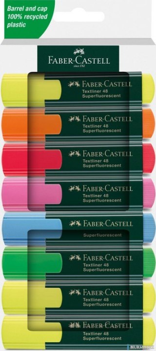 Zakreślacz 1548 8 Kol. Neonowych opakowanie Kartonowe Faber-castell
