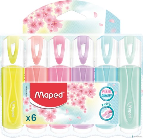 Zakreślacz FLUO PEPS pastel mix kolor. 6 szt etui pud.z zaw. 742558 MAPED Zakreślacz FLUO PEPS pastel mix kolor. 6 szt etui pud.z zaw. 742558 MAPED