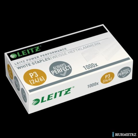 Zszywki Leitz białe, niewidoczne na papierze 24/6, 1000 szt., 55540000 Zszywki Leitz białe, niewidoczne na papierze 24/6, 1000 szt., 55540000