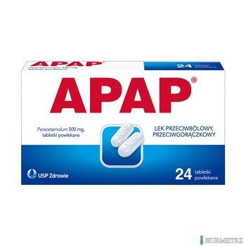 APAP, Paracetamol 500 mg, 24 tabletki APAP, Paracetamol 500 mg, 24 tabletki