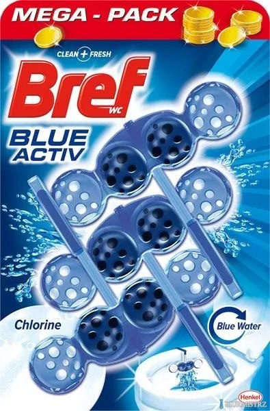 BREF Zawieszka WC BLUE AKTIV 3x50g CHLORINE barwiące 18226 BREF Zawieszka WC BLUE AKTIV 3x50g CHLORINE barwiące 18226
