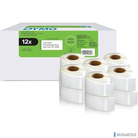 Etykieta na adres zwrotny - 25 x 54 mm, biała - VALUE PACK 12 szt. 2177563 DYMO Etykieta na adres zwrotny - 25 x 54 mm, biała - VALUE PACK 12 szt. 2177563 DYMO