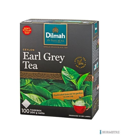 Herbata DILMAH EARL GREY 100 torebek x2g czarna bez zawieszki Herbata DILMAH EARL GREY 100 torebek x2g czarna bez zawieszki
