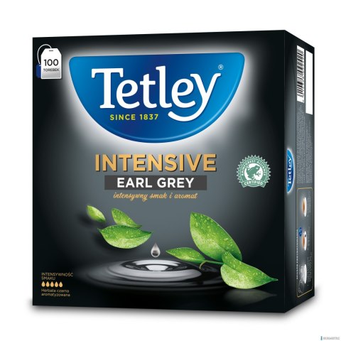 Herbata TETLEY INTENSIVE EARL GREY czarna 100 saszetek z zawieszką Herbata TETLEY INTENSIVE EARL GREY czarna 100 saszetek z zawieszką