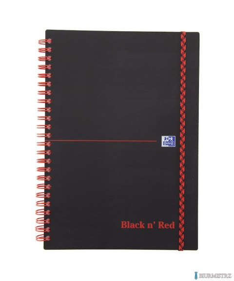 Kołonotatnik A5 70 kartek, linia / tagi, BLACK n RED, OXFORD, 400047655 Kołonotatnik A5 70 kartek, linia / tagi, BLACK n RED, OXFORD, 400047655