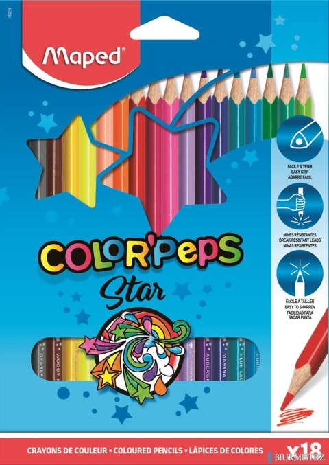 Kredki trójkątne MAPED COLORPEPS 18kolorów 183218 Kredki trójkątne MAPED COLORPEPS 18kolorów 183218