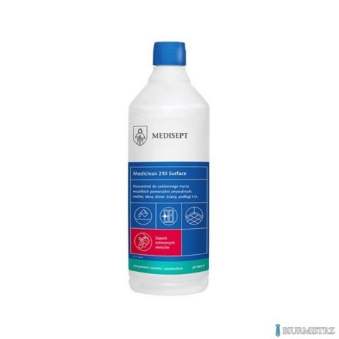 MEDICLEAN 210 Surface Uniwersalny koncentrat do mycia wszelkich powierzchni wodoodpornych 1l (czerwone owoce) MEDICLEAN 210 Surface Uniwersalny koncentrat do mycia wszelkich powierzchni wodoodpornych 1l (czerwone owoce)