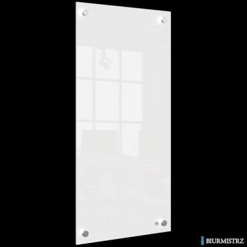 Mała podłużna szklana tablica suchościeralna Nobo Home 300x600mm, biała 1915603 Mała podłużna szklana tablica suchościeralna Nobo Home 300x600mm, biała 1915603