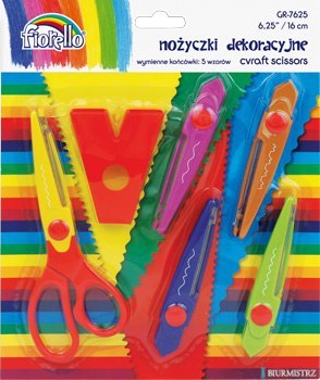 Nożyczki GRAND 6, 25 GR-7625 15cm, 5 wzorów ostrzy, blister 130-1674 Nożyczki GRAND 6, 25 GR-7625 15cm, 5 wzorów ostrzy, blister 130-1674