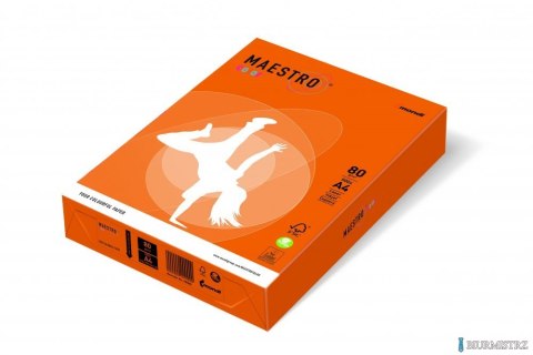Papier xero MAESTRO COLOR A4 80g OR43 pomarańczowy Papier xero MAESTRO COLOR A4 80g OR43 pomarańczowy
