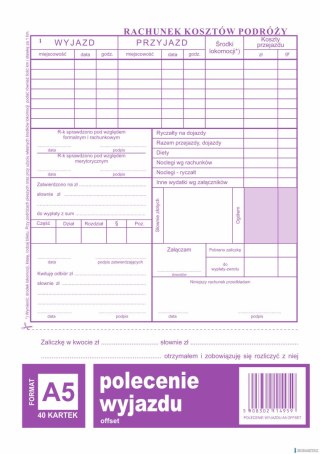 Polecenie wyjazdu służbowego, A5 40 kartek, 10-505-3 DOTTS