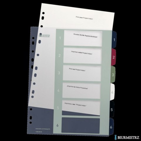 Przekładki plast. do nadruku tekstu na kartę, Leitz Style, 1-6 12360000 (X) Przekładki plast. do nadruku tekstu na kartę, Leitz Style, 1-6 12360000 (X)