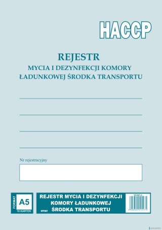 Rejsestr mycia i dezynfekcji komory ładunkowej środka transportu A5, 32 strony offset, 10-H91-3 DOTTS