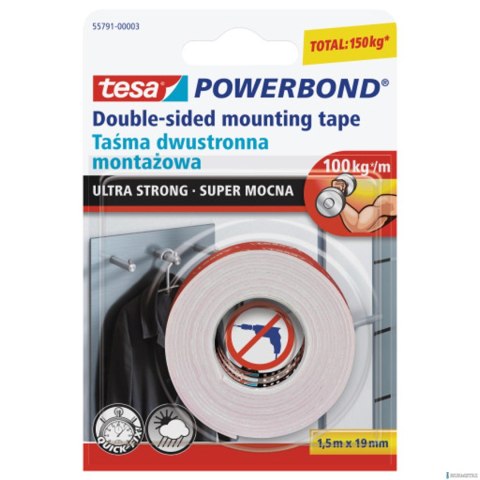 Taśma montażowa dwustronna 55791-00003-01 Powerband 1.5mx19mm Super mocna Taśma montażowa dwustronna 55791-00003-01 Powerband 1.5mx19mm Super mocna