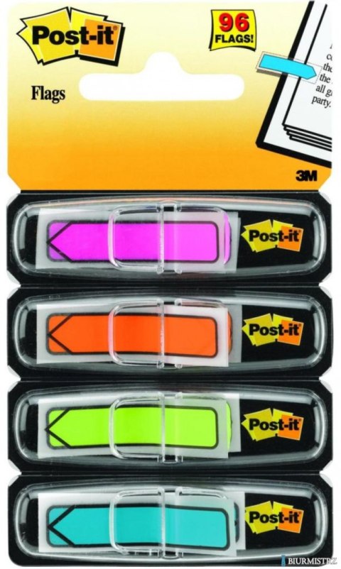 Zakładki indeksujące POST-IT (684-ARR4), PP, 12x43mm, strzałka, 4x24 kart., mix kolorów neonowy 3M-70071353612 Zakładki indeksujące POST-IT (684-ARR4), PP, 12x43mm, strzałka, 4x24 kart., mix kolorów neonowy 3M-70071353612
