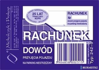 242-9 R-k Dowód prz.poj.na par king niestrze. 242-9 R-k Dowód prz.poj.na par king niestrze.