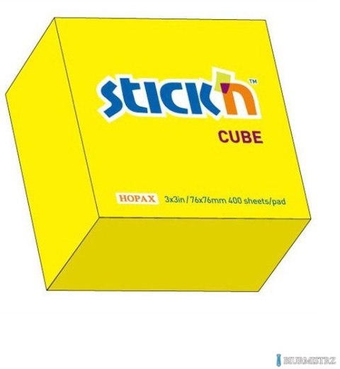 Bloczek STICKN 76x76mm 400k żółty neonowy 21010 Bloczek STICKN 76x76mm 400k żółty neonowy 21010