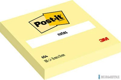 Bloczek samoprzylepny POST-IT (654), 76x76mm, 12x100 kart., żółty Bloczek samoprzylepny POST-IT (654), 76x76mm, 12x100 kart., żółty