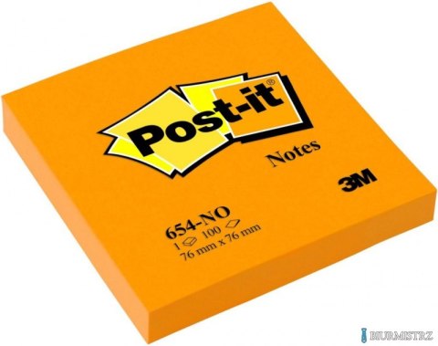 Bloczek samoprzylepny POST-IT_ (654N), 76x76mm, 1x100 kart., jaskrawy pomarańczowy Bloczek samoprzylepny POST-IT_ (654N), 76x76mm, 1x100 kart., jaskrawy pomarańczowy