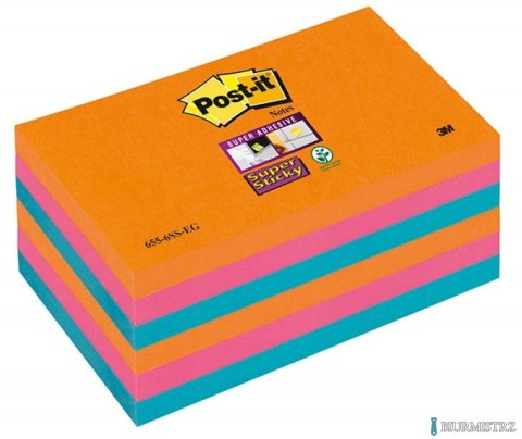 Bloczek samoprzylepny POST-IT_ Super Sticky (655-6SS-EG), 127x76xmm, 6x90 kart., promienne kolory Bloczek samoprzylepny POST-IT_ Super Sticky (655-6SS-EG), 127x76xmm, 6x90 kart., promienne kolory